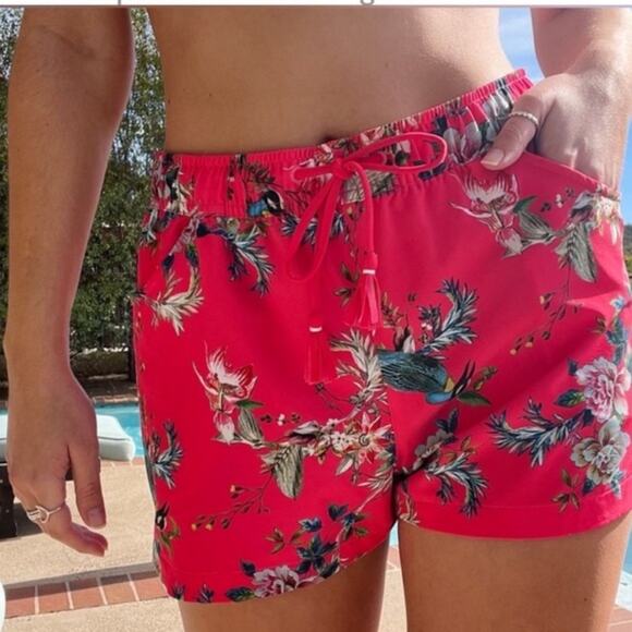 Johnny Was Other - Johnny Was Men's Malakye Board shorts red/pink tropical- L